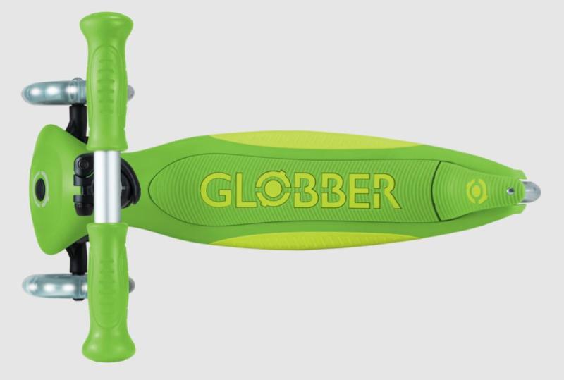 GLOBBER MONOPATTINO 3 RUOTE PRIMO PIEGHEVOLE RICHIUDIBILE VERDE MELA E VERDE LIME