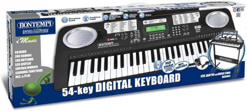 TASTIERA DIGITALE 54 TASTI PASSO MEDIO CON GAMBE, PRESA USB ED ADATTATORE DA RETE