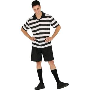 COSTUME FRATELLO FASTIDIOSO BEETLEJUICE MAGLIETTA A RIGHE ADULTO TAGLIA 48-50 M
