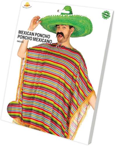 COSTUME PONCHO MESSICANO ADULTO TAGLIA 52-54 L