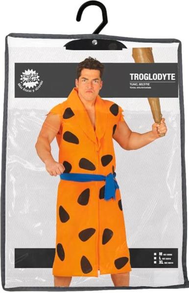 COSTUME CAVERNICOLO PRIMITIVO ADULTO TAGLIA 54-56 XL FLINTSTONES FRED