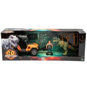 RAPTOR 68 DINOSAURO CON VEICOLO E PERSONAGGIO
