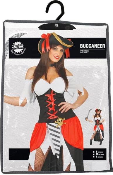 COSTUME BUCANIERA PIRATA PIRATESSA CORSARA ADULTA TAGLIA L 42-44