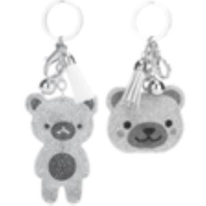 ROYAL BUBBLE PORTACHIAVI ORSETTO GRIGIO IN STRASS