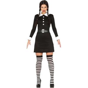 COSTUME WEDNESDAY MERCOLEDI ADDAMS ADULTA TAGLIA 36-38 S