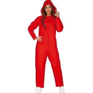 COSTUME TUTA CARCERATO CON CAPPUCCIO ROSSO ADULTO S 36 - CASA DI CARTA