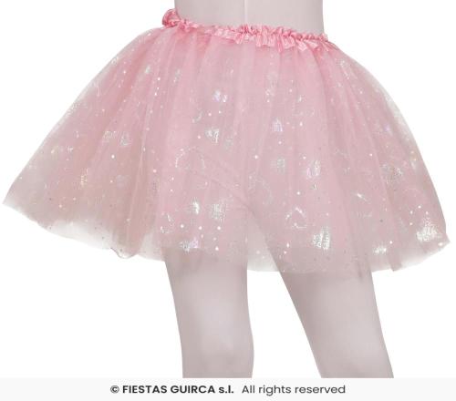 TUTU' ROSA CON CUORICINI 30 CM BAMBINA