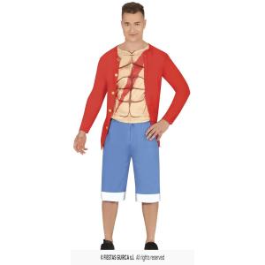 COSTUME PIRATA MONKEY D.LUFFY ONE PIECE ADULTO TAGLIA 48-50 M