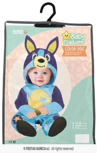 COSTUME COLOR DOG BLUEY CANE BABY TAGLIA  12-18 MESI