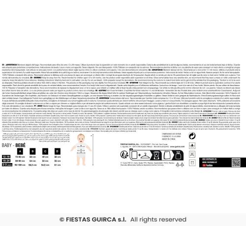 COSTUME COLOR DOG BLUEY CANE BABY TAGLIA  12-18 MESI