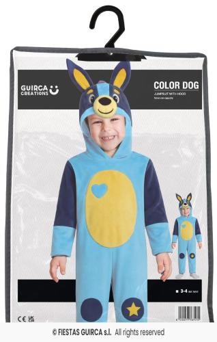 COSTUME COLOR DOG BLUEY CANE BABY TAGLIA  3 - 4 ANNI