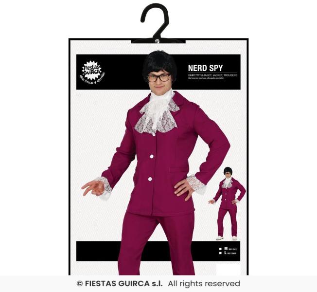 COSTUME SPIA NERD VIOLA AUSTIN POWERS TAGLIA 52-54 L
