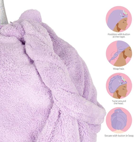 CUTIE BEAUTY - LOVE MY HAIR ASCIUGAMANO CAPELLI TURBANTE UNICORNO