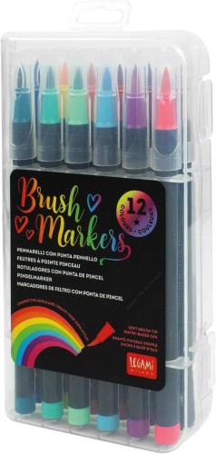 BRUSH MARKERS - SET 12 PENNARELLI PUNTA FLESSIBILE BRIGHT COLOURS