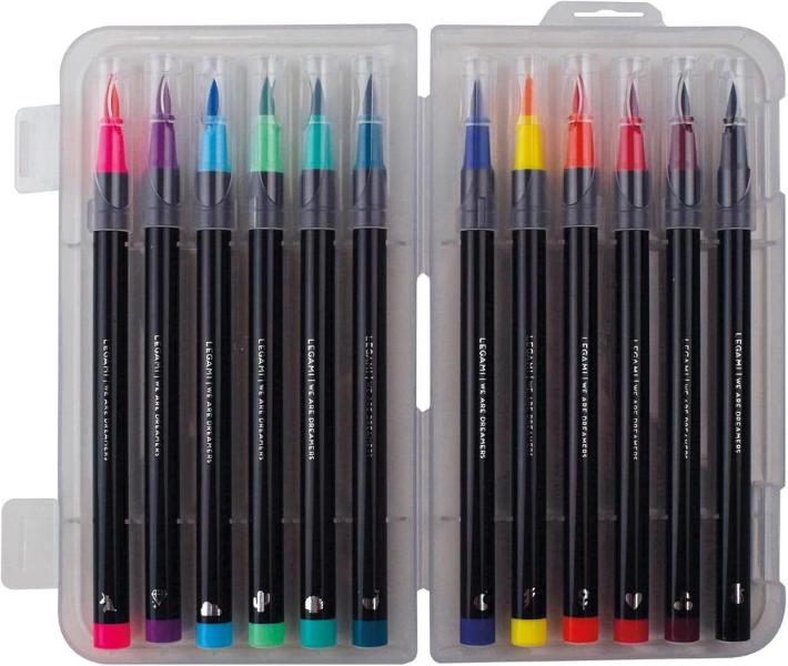 BRUSH MARKERS - SET 12 PENNARELLI PUNTA FLESSIBILE BRIGHT COLOURS