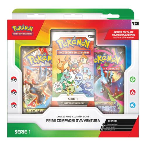 POKEMON CARTE COLLEZIONE ILLUSTRAZIONE PRIMI COMPAGNI D'AVVENTURA 