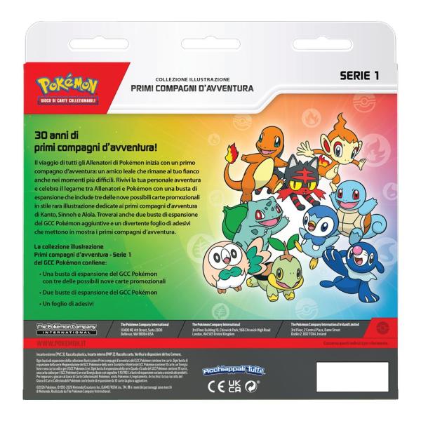 POKEMON CARTE COLLEZIONE ILLUSTRAZIONE PRIMI COMPAGNI D'AVVENTURA 