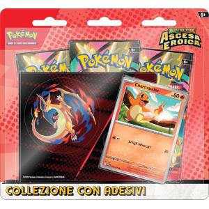 CARTE POKEMON MEGAEVOLUZIONE ASCESA EROICA COLLEZIONE CON ADESIVI - CHARMANDER