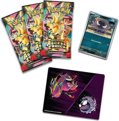 CARTE POKEMON MEGAEVOLUZIONE ASCESA EROICA COLLEZIONE CON ADESIVI - GASTLY