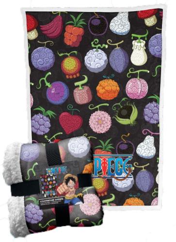COPERTA SHERPA ONE PIECE DEVIL FRUITS FRUTTI DEL DIAVOLO CM 100X150