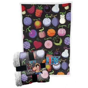 COPERTA SHERPA ONE PIECE DEVIL FRUITS FRUTTI DEL DIAVOLO CM 100X150