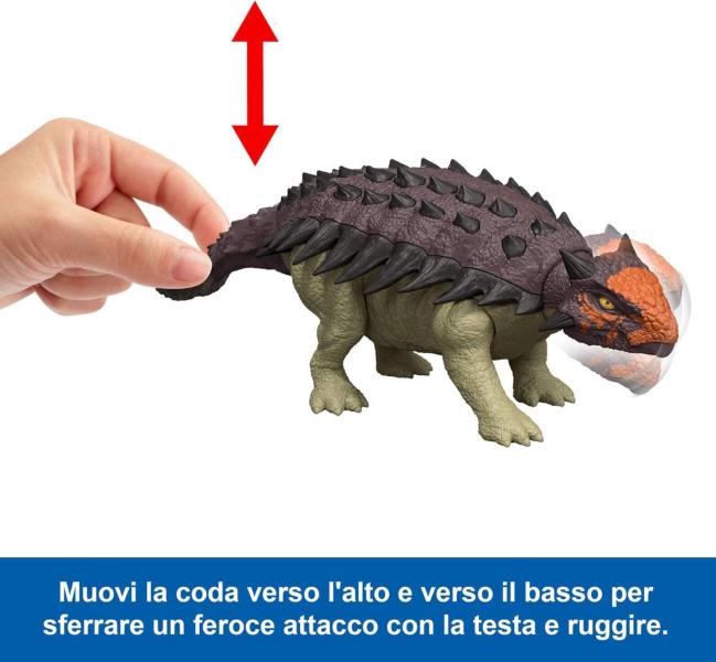 JURASSIC WORLD REBIRTH RUGGITO SELVAGGIO WILD ROAR ANKYLOSAURU