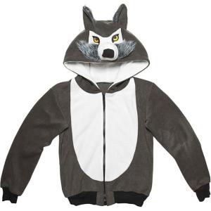 COSTUME FELPA IN PILE CON CAPPUCCIO UNISEX LUPO TAGLIA L-XL