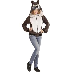 COSTUME FELPA IN PILE CON CAPPUCCIO UNISEX LUPO TAGLIA L-XL