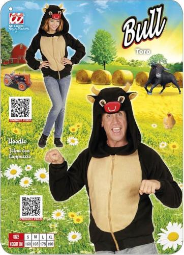 COSTUME FELPA IN PILE CON CAPPUCCIO UNISEX TORO TAGLIA L-XL
