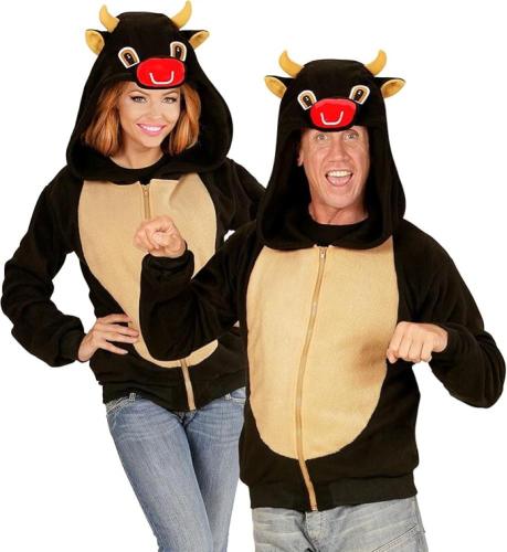 COSTUME FELPA IN PILE CON CAPPUCCIO UNISEX TORO TAGLIA L-XL