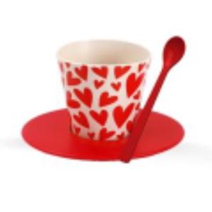 SET TAZZINA, PIATTINO E CUCCHIAINO IN RPET FOLLOW YOUR HEART