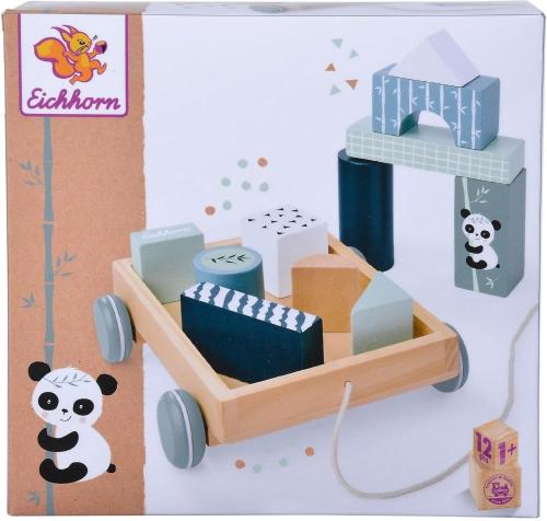 EICHHORN VAGONCINO TRAINABILE CON CUBETTI IN LEGNO