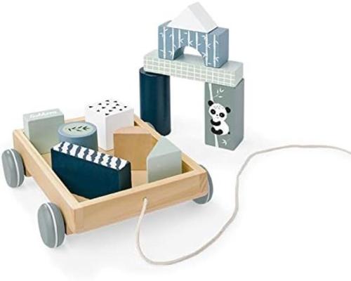EICHHORN VAGONCINO TRAINABILE CON CUBETTI IN LEGNO