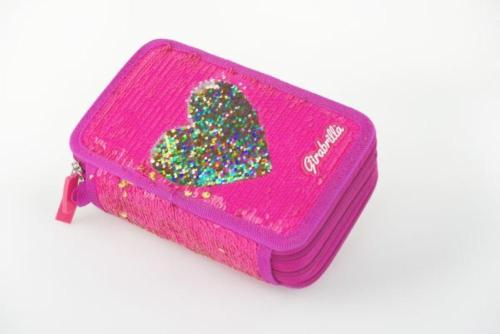 GIRABRILLA ASTUCCIO ROSA CON CUORE DORATO