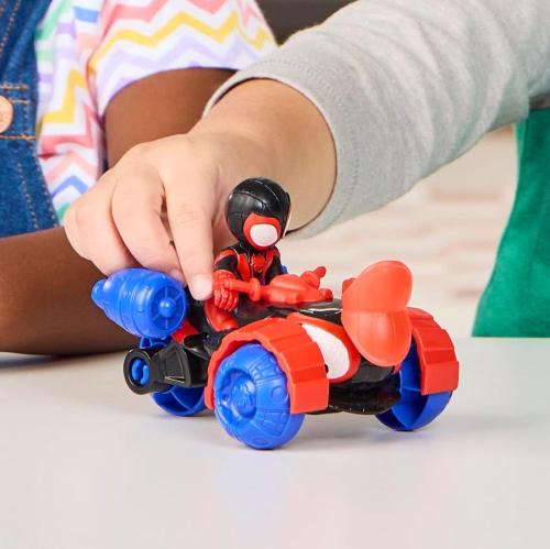 SPIDEY AND HIS AMAZING FRIENDS PERSONAGGO MILES "SPIN" MORALES CON VEICOLO