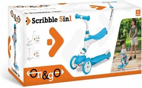 MONOPATTINO ON AND GO SCRIBBLE 5 IN 1 AZZURRO