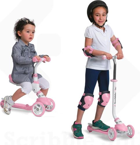 MONOPATTINO ON AND GO SCRIBBLE 5 IN 1 ROSA