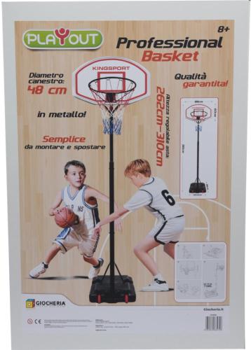 PLAY OUT - BASKET CANESTRO PROFESSIONAL ALTEZZA REGOLABILE DA 262 CM A 310 CM.