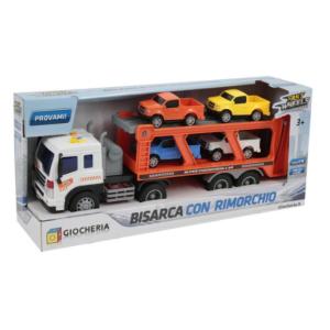 FAST WHEELS - CAMION TRASPORTATORE CARROATTREZZI CON 4 AUTO CON LUCE E SUONI