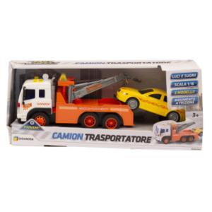 FAST WHEELS - CAMION TRASPORTATORE CARROATTREZZI CON AUTO CON LUCE E SUONI