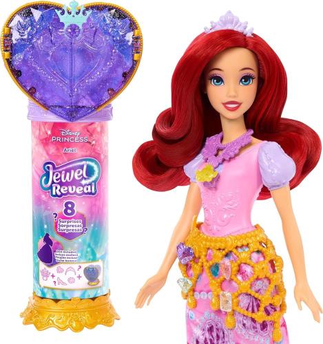 DISNEY PRINCESS - JEWEL REVEAL BAMBOLA ARIEL SIRENETTA CON ACCESSORI A SORPRESA
