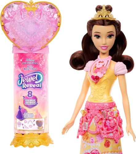 DISNEY PRINCESS - JEWEL REVEAL BAMBOLA BELLE BELLA E LA BESTIA CON ACCESSORI A SORPRESA