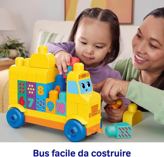MEGA BLOCKS - SCUOLABUS COSTRUISCI E IMPARA 45 PZ