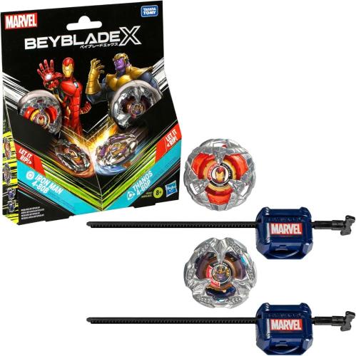 BEYBLADE X X SUPEREROI MARVEL MULTIPACK IRON MAN VS TANOS