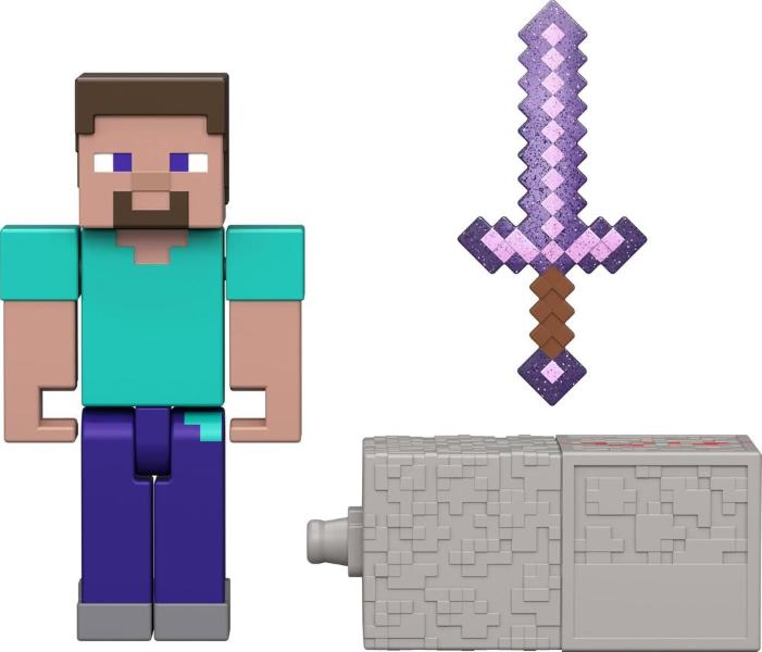 MINECRAFT PERSONAGGI CORE 8 CM - STEVE PIETRA ROSSA