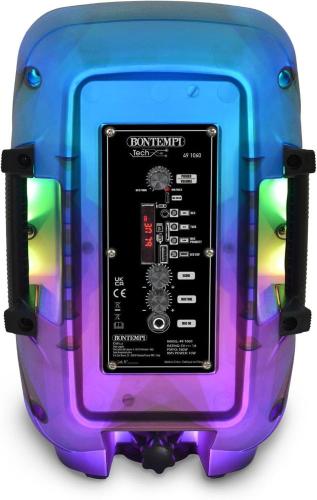 CASSA LUMINOSA ACUSTICA CON MICROFONO E LUCI RGB 37x24x19.5 CM