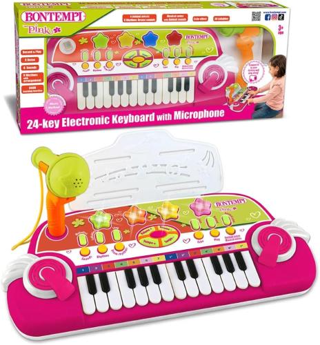 MINI TASTIERA ELETTRONICA ROSA 24 TASTI MINIMELODY 333x222x125 MM