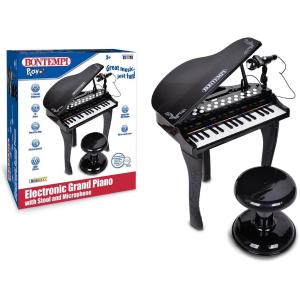 PIANOFORTE A CODA ELETTRONICO 32 TASTI CON MICROFONO E SGABELLO 53x40x32 CM