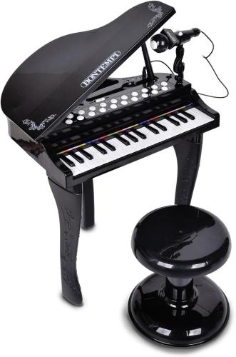 PIANOFORTE A CODA ELETTRONICO 32 TASTI CON MICROFONO E SGABELLO 53x40x32 CM