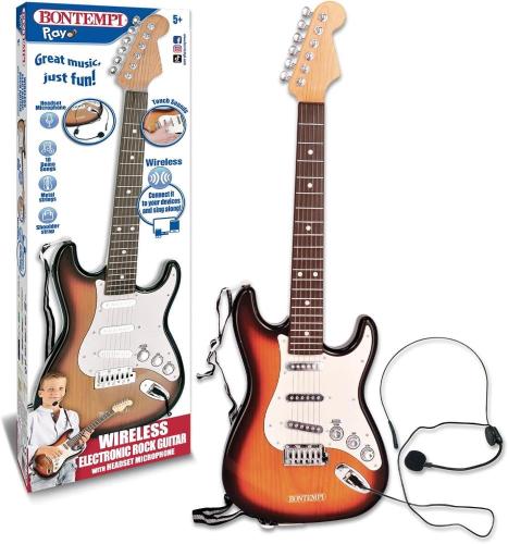 CHITARRA ROCK ELETTRONICA WIRELESS CON MICROFONO 67 CM